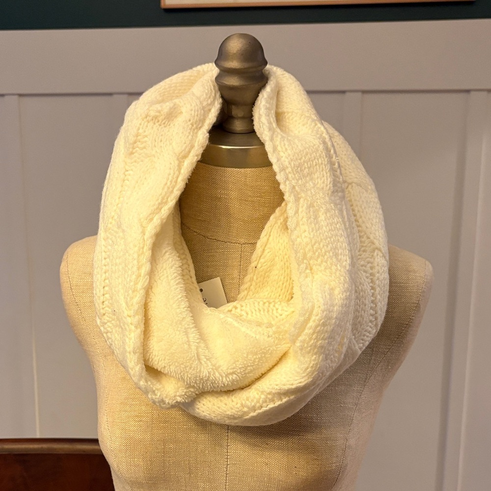 C.C Cream Cable Knit Infinity Scarf